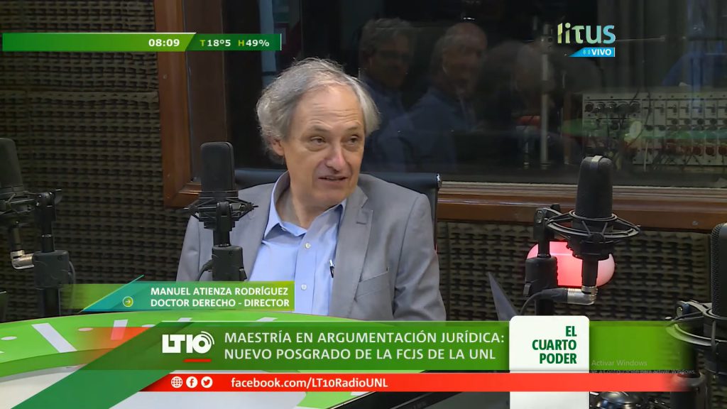 1 Manuel Atienza Dir. de la Maestría en Argumentación Jurídic