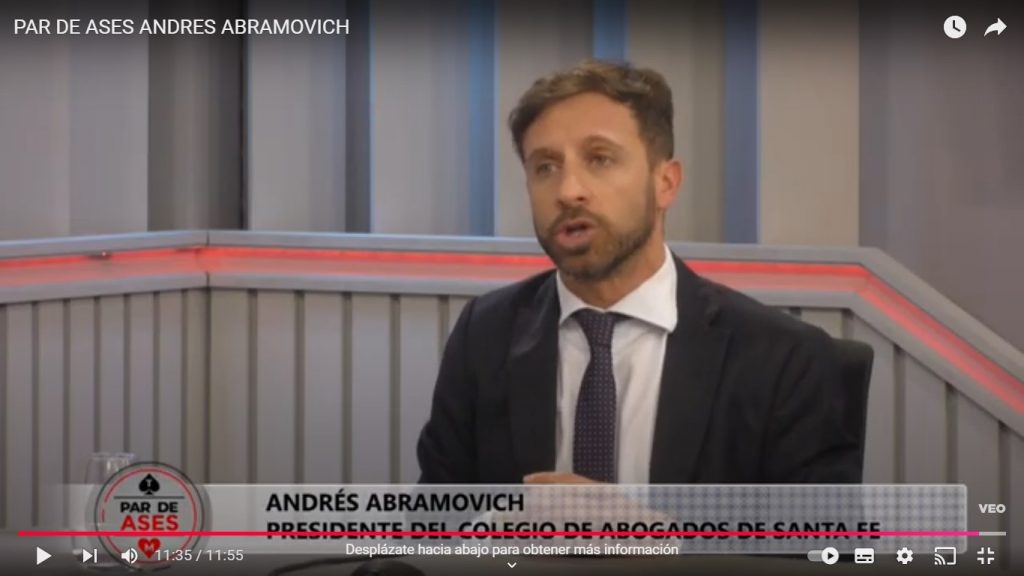 Andrés Abramovich, Presidente del Colegio de Profesionales de la Abogacía.