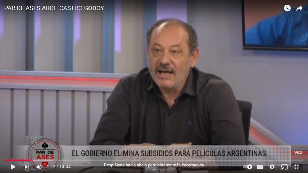 Guillermo Arch , sobre los recortes del Incaa al cine Argentino