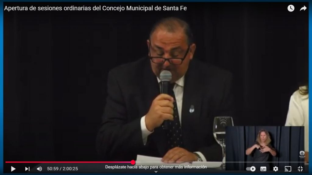 2025 : Apertura de sesiones ordinarias del Concejo Municipal de Santa Fe. Discurso del Intendente Poletti.