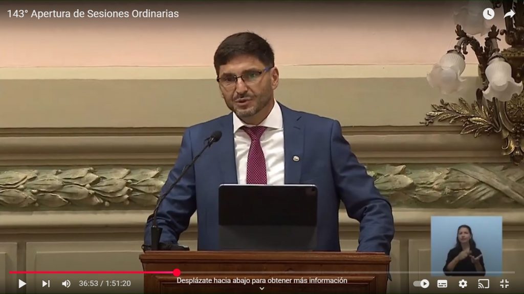 Apertura de Sesiones Ordinarias : El gobernador Maximiliano Pullaro brinda su mensaje ante la Asamblea Legislativa