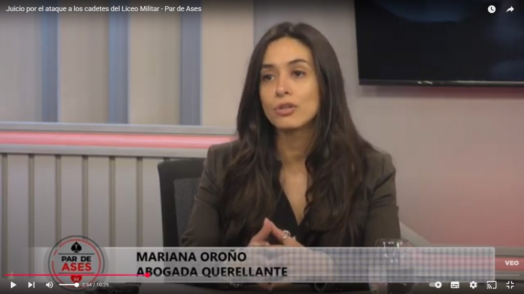 Mariana Oroño , Abogada querellante en el Juicio por el ataque a los cadetes del Liceo Militar